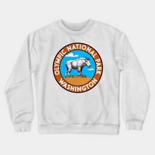 Olympic National Park Washington Vintage Mountain Goat Laptop Crewneck Sweatshirt